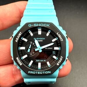 Casio G-Shock GA-2100-2A2 “CasiOak” Unisex Teal Blue Analog-Digital Watch NIBWT